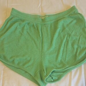 aerie Green Ribbed Lounge Shorts
